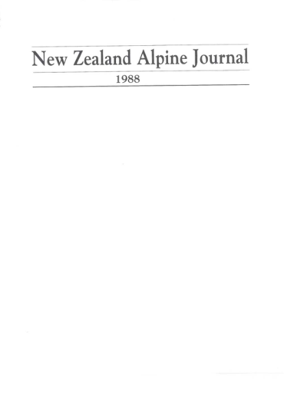 New Zealand Alpine Journal 1988 Vol 41 cover